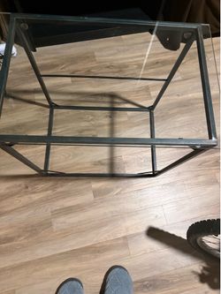 Title: IKEA VITTSJÖ Glass & Metal Laptop Table / Slim Side Table