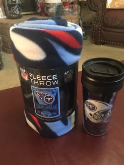Tennessee Titans fleece blanket and cup