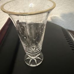 Limited Rare | Waterford Crystal | Gold Rimmed Charlemont Flower Vase | 6”