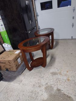 Two Solid Wood End Tables