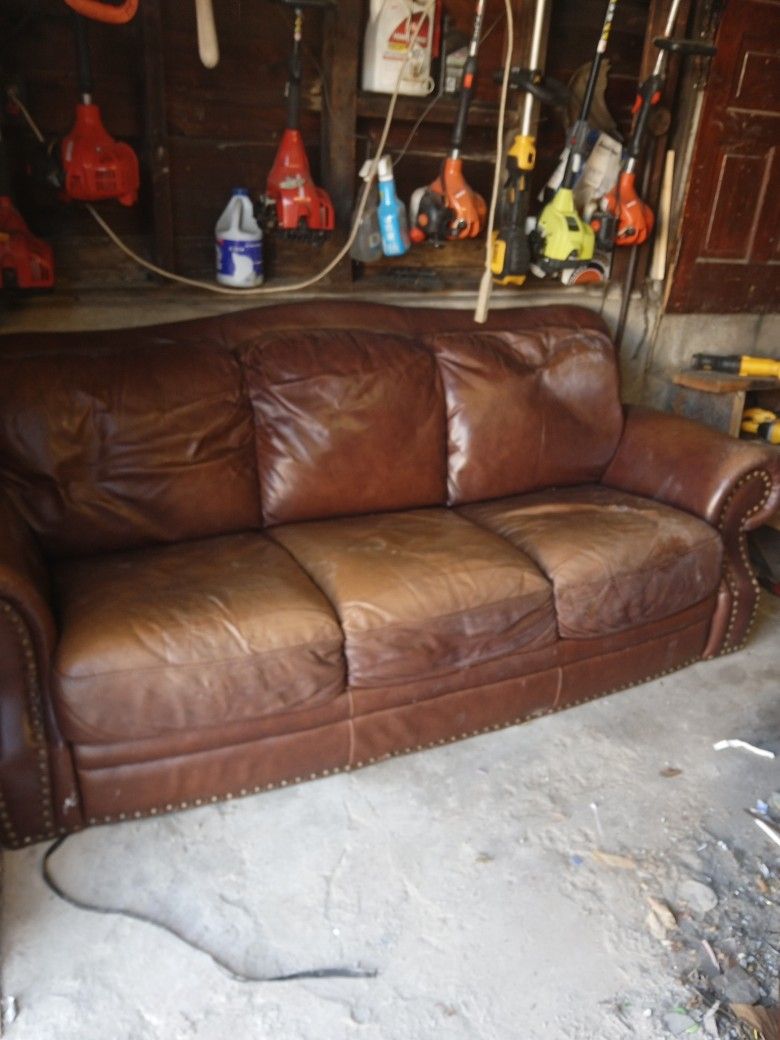 REAL LEATHER couch & Love Seat