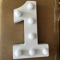 White Marquee Light Up Wood Number 1’s 