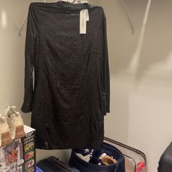 Calvin Klein Black Sequin Dress 