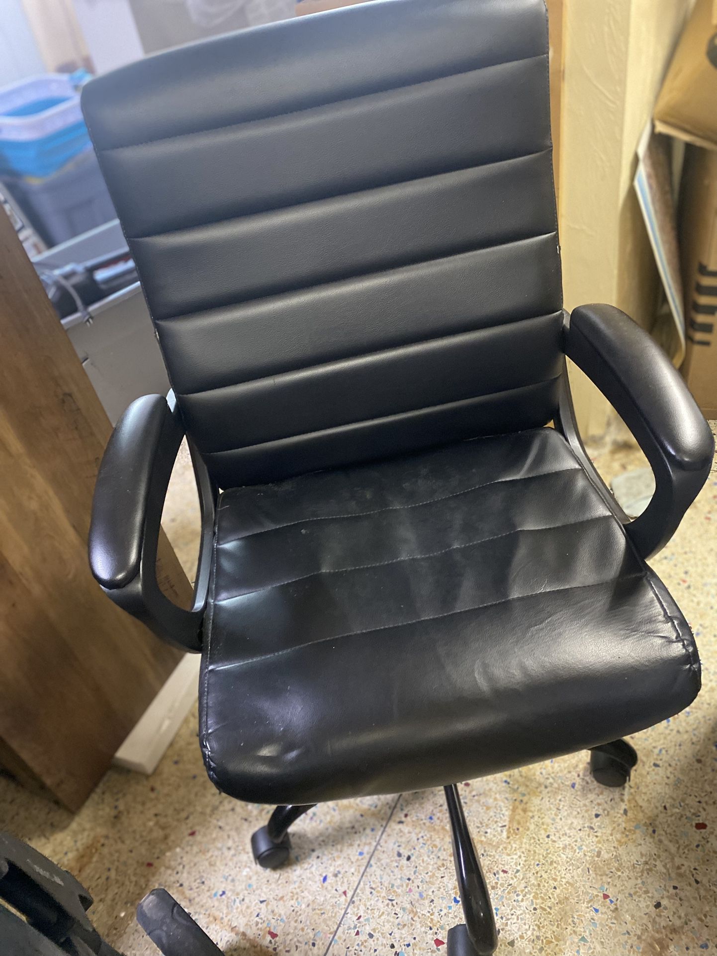 Black Faux Leather Office Chair