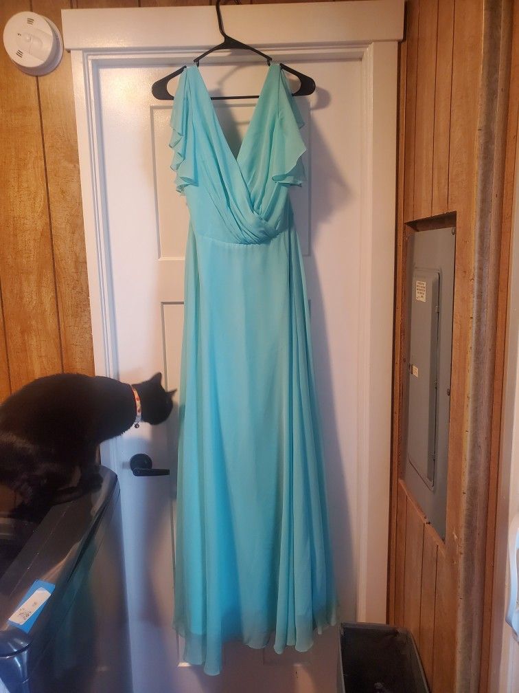 Formal/Bridesmaid Flutter Sleeve Dress - Size 12