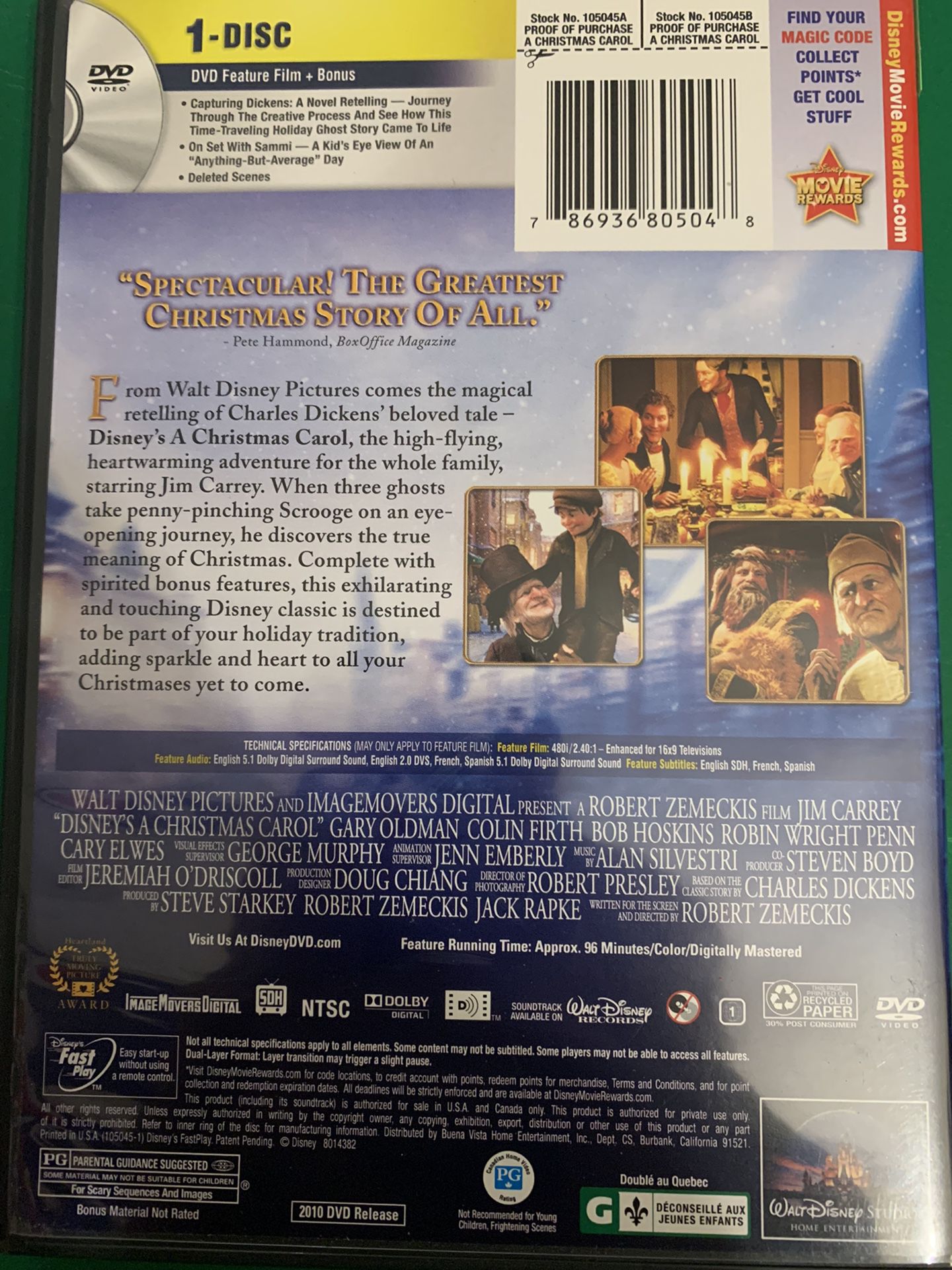Disney Jim Carrey: Christmas Carol [DVD]