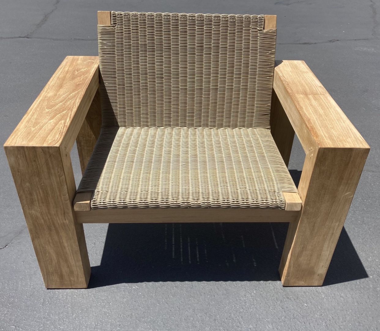 WILLIAMS SONOMA - Larnaca Outdoor Teak All-Weather-Weave Club Chair (New In Box) $800 OBO