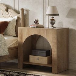 Tribesigns Light Brown Large End Table with Storage for Living Room