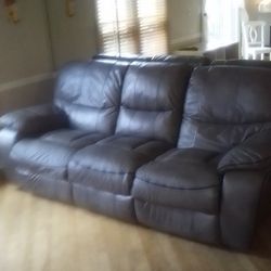 Leather Sofa Reclines On Both Ends $50