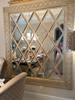 Very large mirror, gold leaf trimming