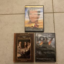 The Patriot, Pearl Harbor, and 1917 Dvds
