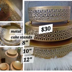 3pk Metal Stands, Dessert Display, Cake, Fruit, Party Table Set Up, See All Images 