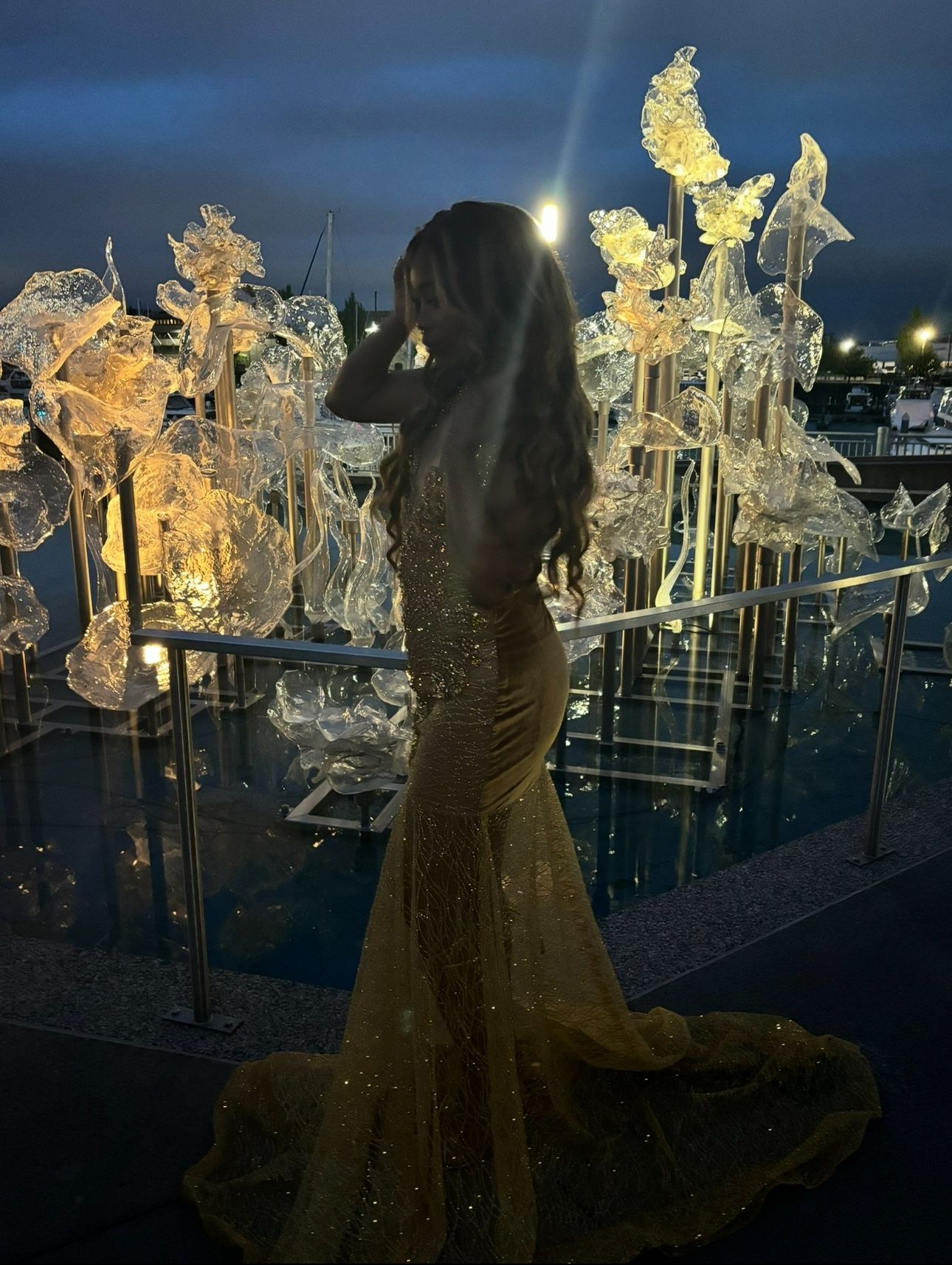 Gold prom dress