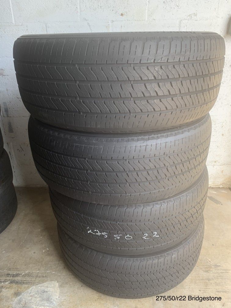275/50/r22 Bridgestone ALL FOUR (4) TIRES