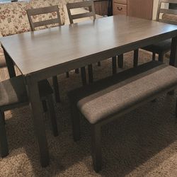 Dining Set 4 Chairs And 2 Person Bench