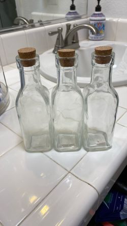 glass bottles with corks