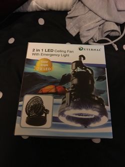 2 in 1 ceiling Fan with Emergency Light uses d batteries with 18 led super bright great for Xmas or elephant gift