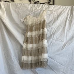 5/6 Silver And White Ruffle Dress
