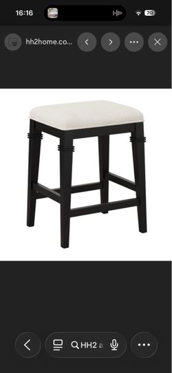 HH2 Home Arabella Wood Backless Counter Height Stool