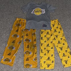 Boys Size 10-12 Lakers Pajamas 