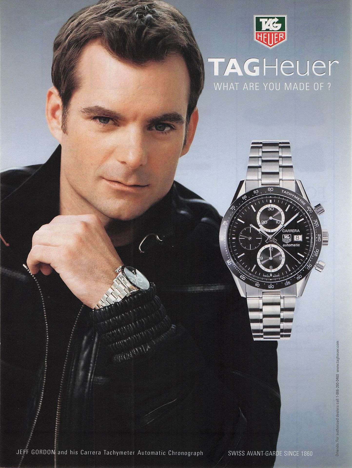 2005 TAGHeuer JEFF GORDON Carrera Tachymeter watch print ad NASCAR wall decor