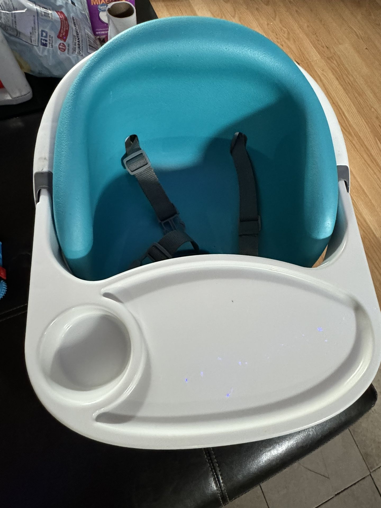 Ingenuity Baby 2-in-1 Booster Feeding and Floor Seat,peacock Blue