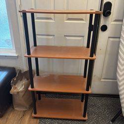 23x43x12 Shelf - 4 Levels - Brown Shelf With Black Posts 