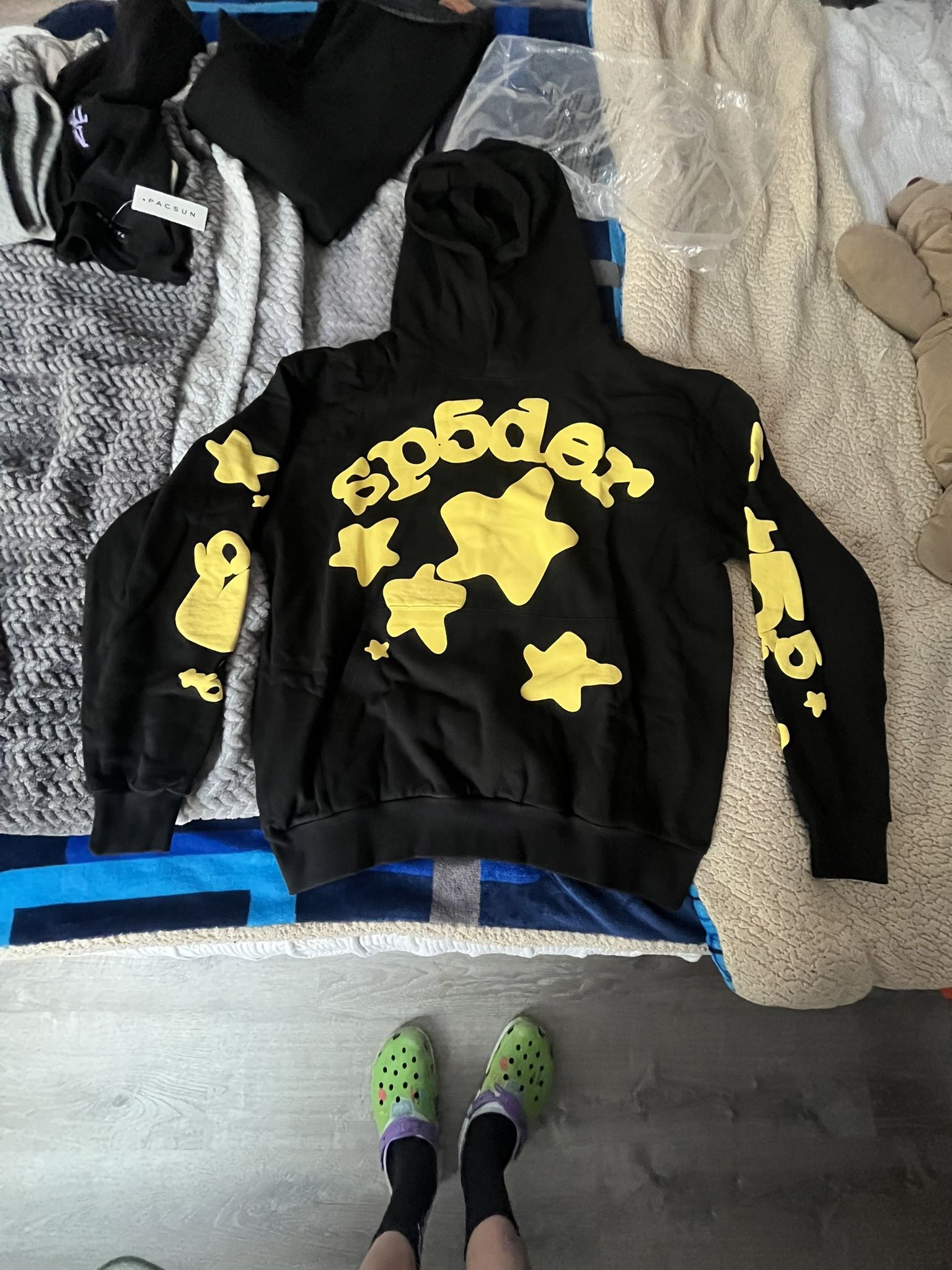 Sp5der Hoodie Black And Yellow