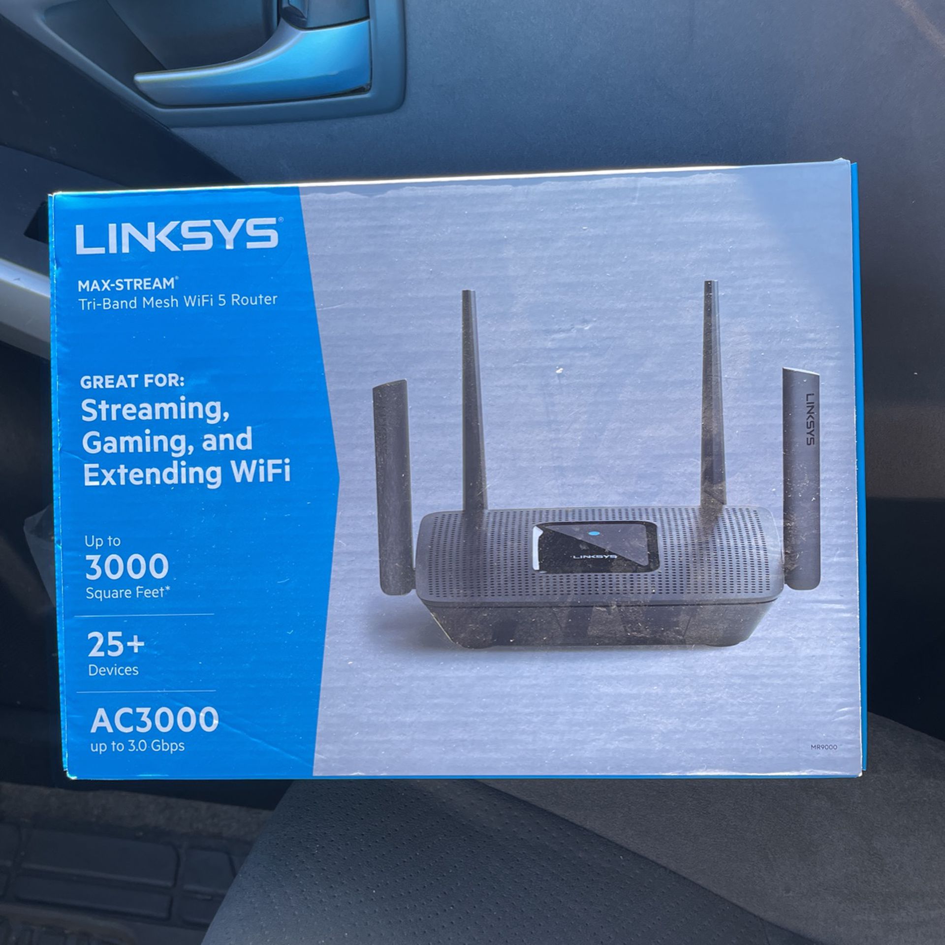Linksys MR9000 Wireless WiFi 5 Router Max Stream Tri Band Mesh AC3000 Unit & adapter 