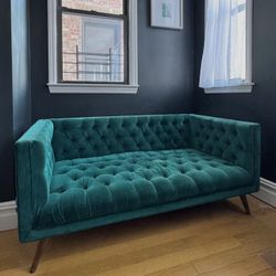 Green Velvet Sofa $530