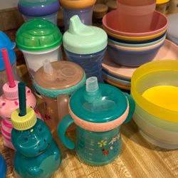 Assorted Toddler Bowls, Plates And Cups