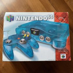 Nintendo 64 Funtastic Ice Blue Console with box