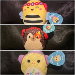 3 Squishmallows Mini Plush’s Maui Hans Sunny