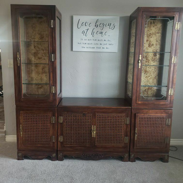 Vintage Curio/etagere And Console Cabinet