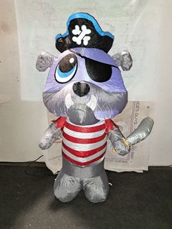 4 Foot Tall LED Halloween Pirate Bulldog Inflatable