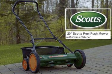 SCOTTS 20 Manual Walk Behind Reel Lawn Mower, Includes Grass Catcher Brand  New