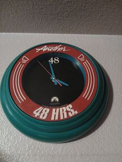 Another 48hrs 14x14 Wall Clock Excellent Working Condition Eddie Murphy Nick Nolte Universal Studios Paramount