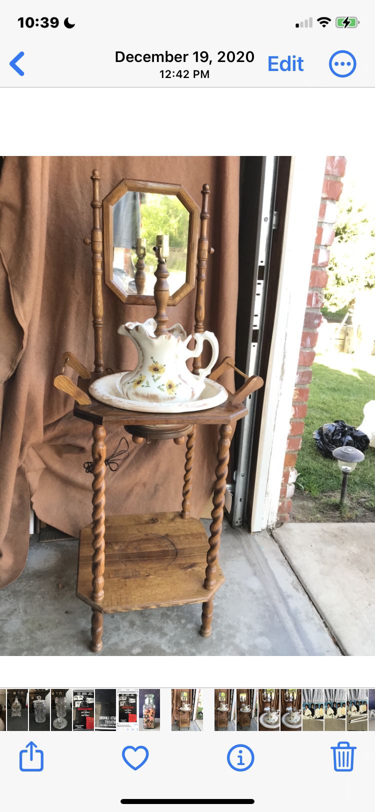 Antique Wash Stand And Mirror 