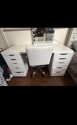 Vanity with desk and chair