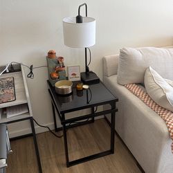 Side tables and lamps