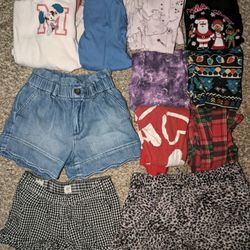 Carter's Gap Old Navy Disney Girl's Size 7  Lot Of 11 Top Sweatshirt Pajama Pants