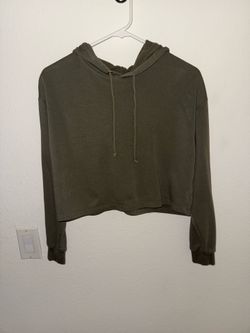 Navy Green Small CropTop Hoodie Top
