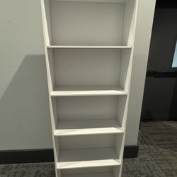 White Bookcase with 5 Open Shelves 67”