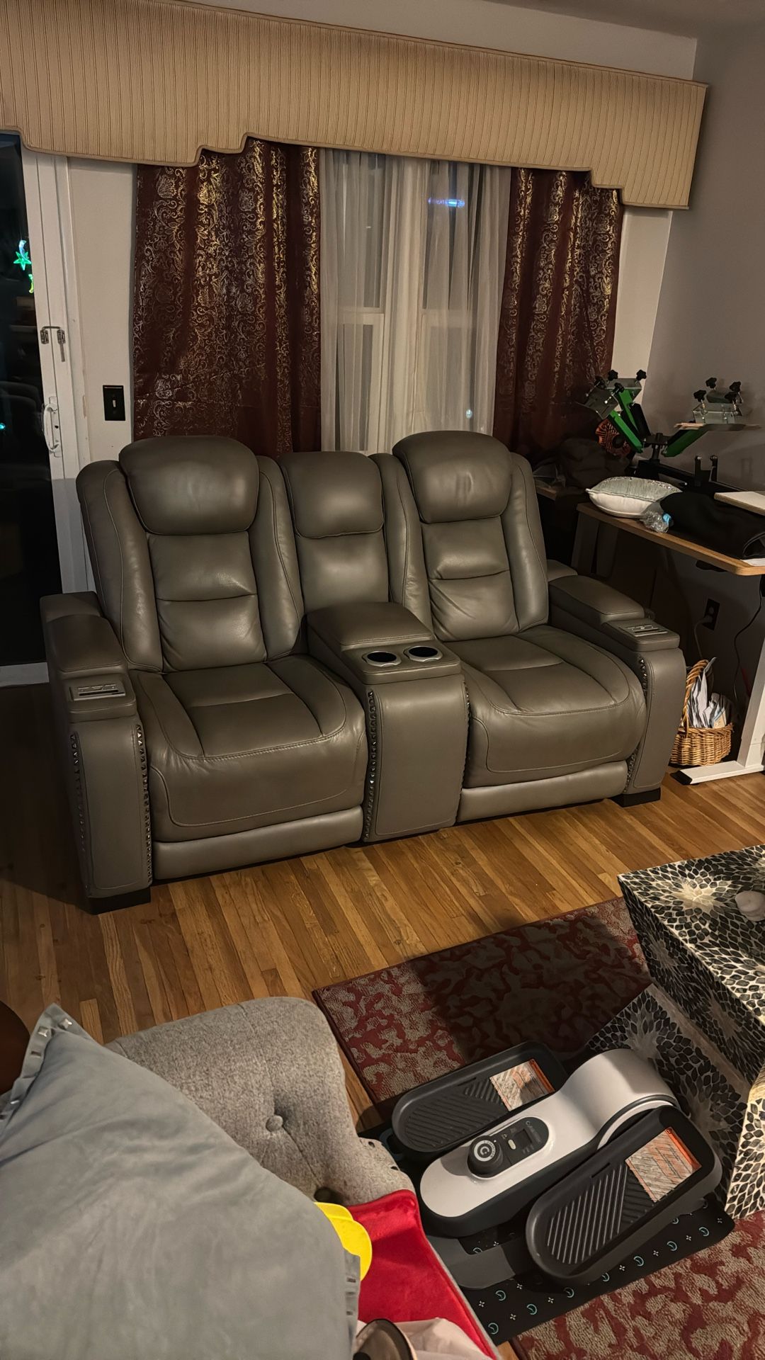 Leather Reclining Sofa