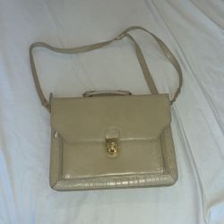 Vintage Bellerose Leather Attache Case Beige Briefcase