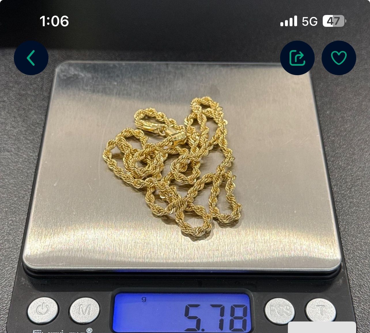 10k Gold 3mm Rope Chain