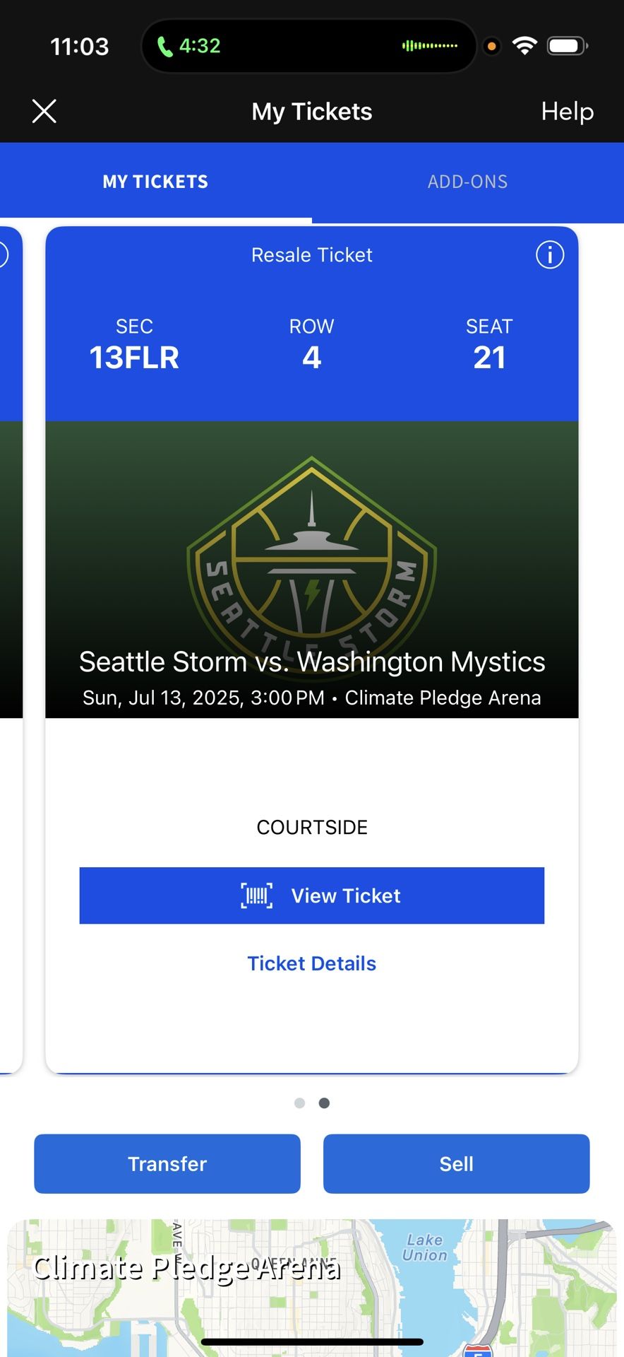 Seattle Storm Tickets 7/13/25