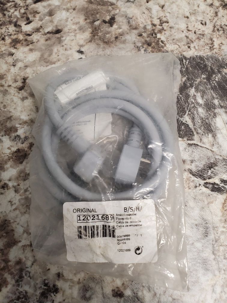 Bosch Dishwasher Power Cord Replacement 12021689. Condition is New