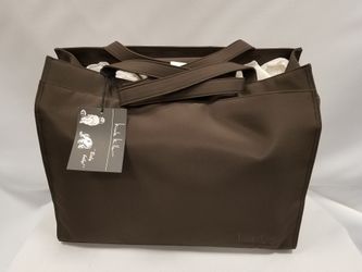 Brand new Nicole Miller espresso baby diaper tote new in package