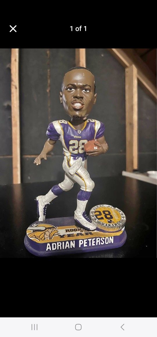 ADRIAN PETERSON Minnesota Vikings 2007 NFL Rookie of the Year Bobblehead